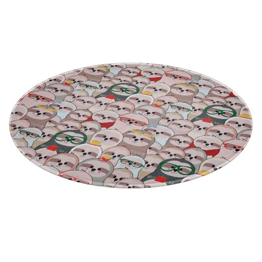 Sloth-Comic-Muster Schneidebrett (Ecke)