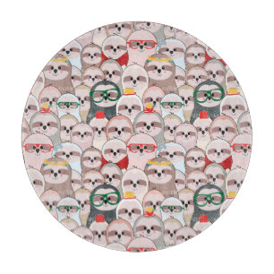 Sloth-Comic-Muster Schneidebrett