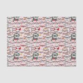 Sloth-Comic-Muster Seidenpapier (Vorderseite)