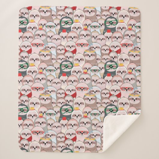 Sloth-Comic-Muster Sherpadecke (Vorderseite)