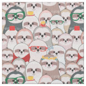Sloth-Comic-Muster Stoff (Nahaufnahme)