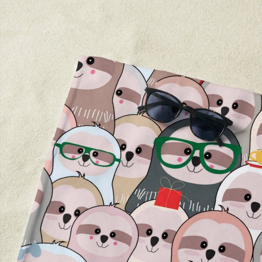 Sloth-Comic-Muster Strandtuch (Beispiel)