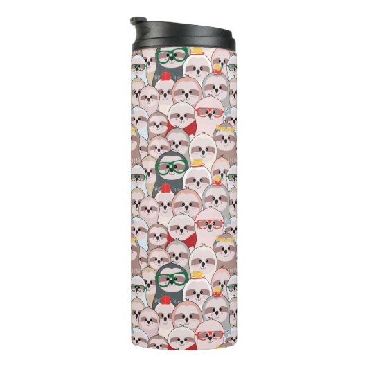 Sloth-Comic-Muster Thermosbecher (Nach rechts gedreht)