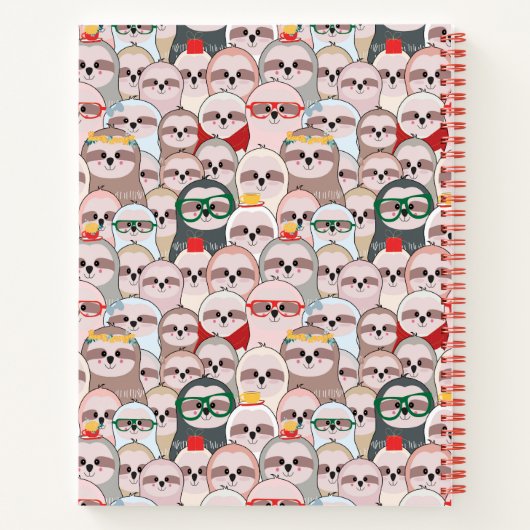 Sloth Comic Pattern Notizblock (Rückseite)