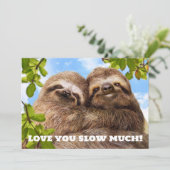 Sloth Couple Einladung (Stehend Vorderseite)