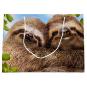Sloth Couple Große Geschenktüte (Vorderseite)