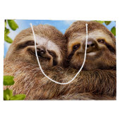 Sloth Couple Große Geschenktüte (Rückseite)