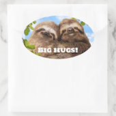 Sloth Couple Ovaler Aufkleber (Tasche)