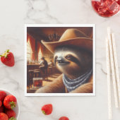 Sloth Cowboy in Saloon Serviette (Beispiel)