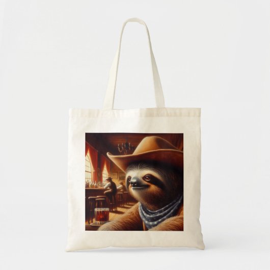 Sloth Cowboy in Saloon Tragetasche (Vorne)