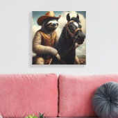 Sloth Cowboy Leinwanddruck (Insitu (Wohnzimmer))
