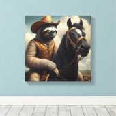 Sloth Cowboy Leinwanddruck (Insitu (Holzboden))