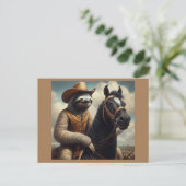 Sloth Cowboy Postkarte (Stehend Vorderseite)