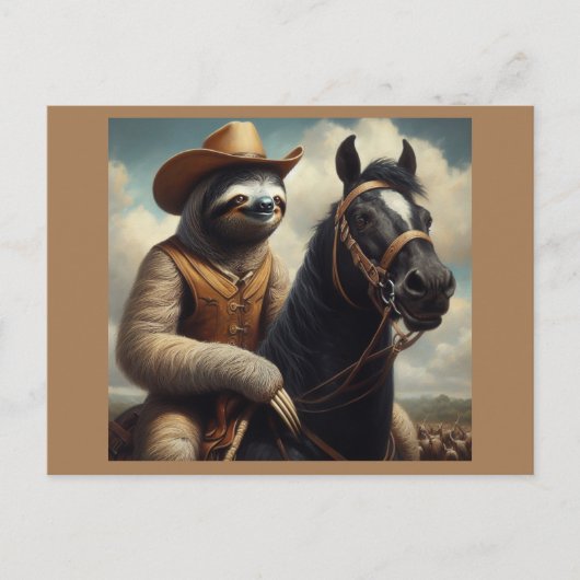 Sloth Cowboy Postkarte (Vorderseite)