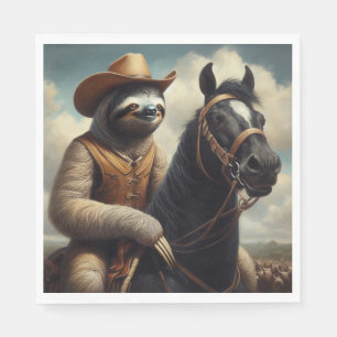 Sloth Cowboy Serviette