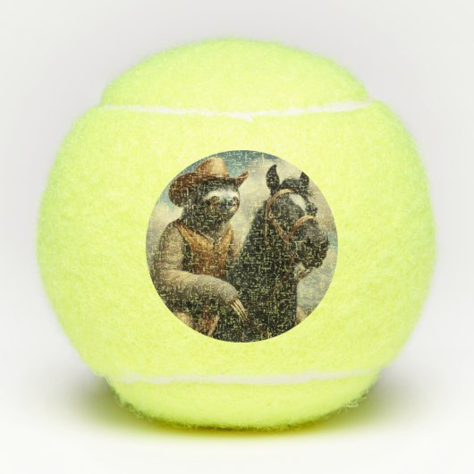 Sloth Cowboy Tennisbälle (Vorderseite)