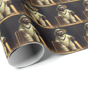 Sloth Cricket Player Geschenkpapier