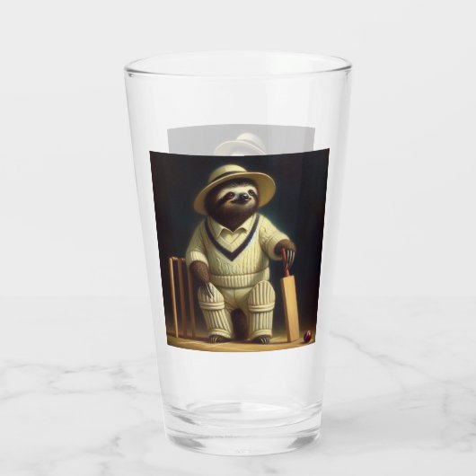 Sloth Cricket Player Glas (Rückseite)