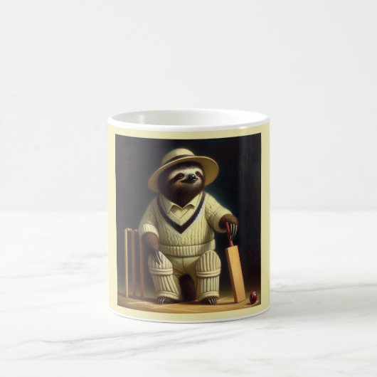 Sloth Cricket Player Kaffeetasse (Mittel)