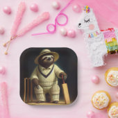 Sloth Cricket Player Pappteller (Party)