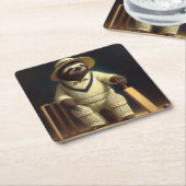 Sloth Cricket Player Rechteckiger Pappuntersetzer (angewinkelt)