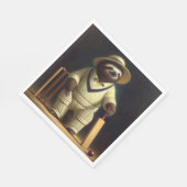 Sloth Cricket Player Serviette (Ecke)