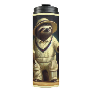Sloth Cricket Player Thermosbecher