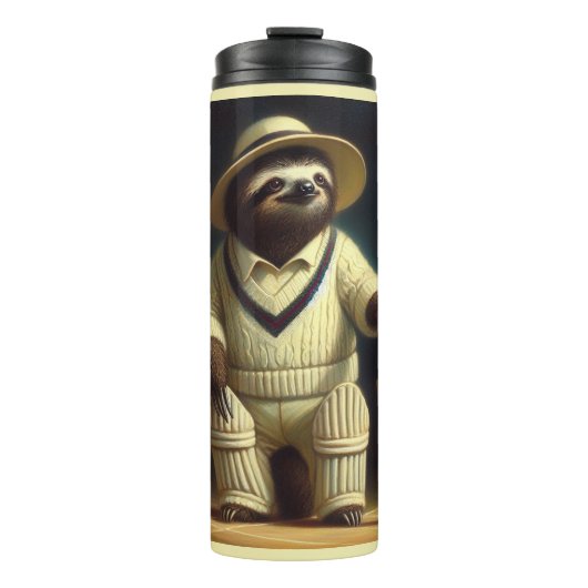 Sloth Cricket Player Thermosbecher (Vorderseite)
