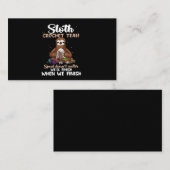 Sloth Crochet Team Speed spielt keine Rolle Visitenkarte (Vorne/Hinten)