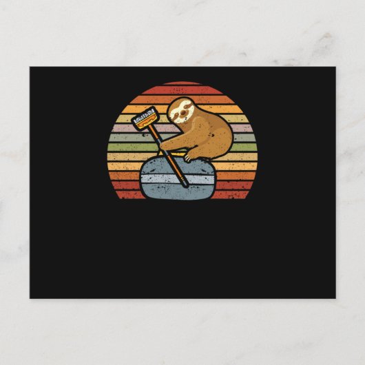 Sloth Curling Team Funny Ice Winter Sports Animal Postkarte (Vorderseite)