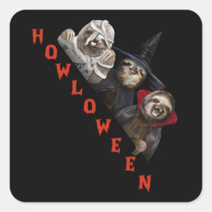 Sloth Custom Happy Halloween Shirt Sloth Graphic Quadratischer Aufkleber