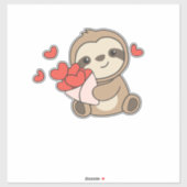 Sloth Cute Animals With Hearts Favorite Animal Aufkleber (Blatt)