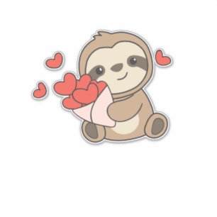 Sloth Cute Animals With Hearts Favorite Animal Aufkleber