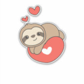 Sloth Cute Animals With Hearts Favorite Animal Aufkleber (Vorderseite)