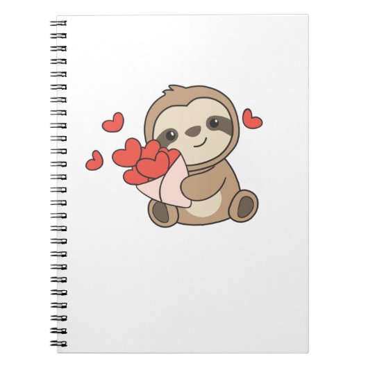 Sloth Cute Animals With Hearts Favorite Animal Notizblock (Vorderseite)
