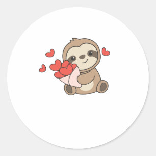 Sloth Cute Animals With Hearts Favorite Animal Runder Aufkleber