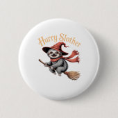 Sloth Cute Halloween Witch Funny Essential T-Shirt Button (Vorderseite)