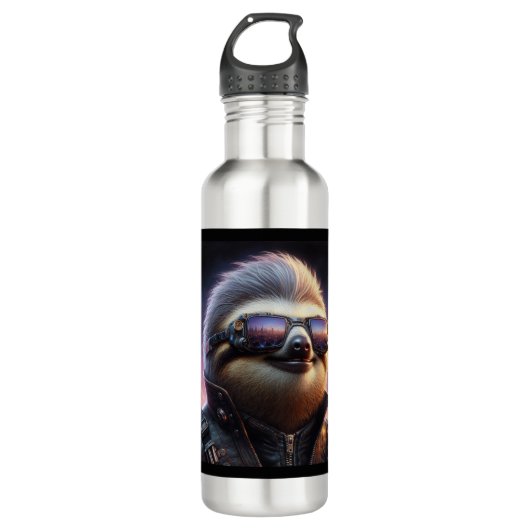 Sloth Cyberpunk Edelstahlflasche (Vorderseite)