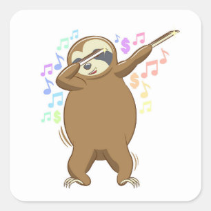 Sloth Dab Quadratischer Aufkleber
