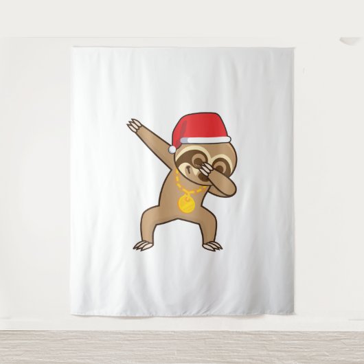 Sloth Dab Sticker Wandteppich (Vorderseite)