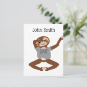 Sloth Dabbing Postkarte (Stehend Vorderseite)