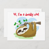 Sloth: Der Niedlichste tote Sin Postkarte (Vorne/Hinten)