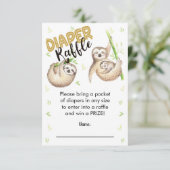 Sloth Diaper Raffekarte 3.5 x 5 Begleitkarte (Stehend Vorderseite)