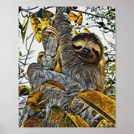 Sloth Digital Painting Poster (Vorne)