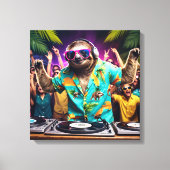 Sloth DJ Leinwanddruck (Vorderseite)