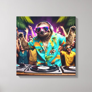 Sloth DJ Leinwanddruck