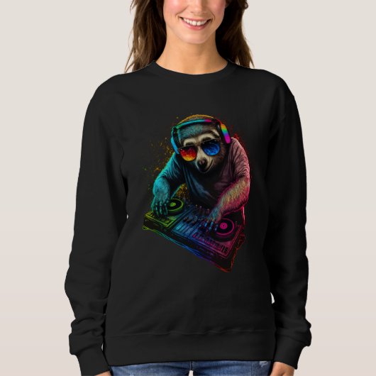 Sloth DJ Sweatshirt (Vorderseite)