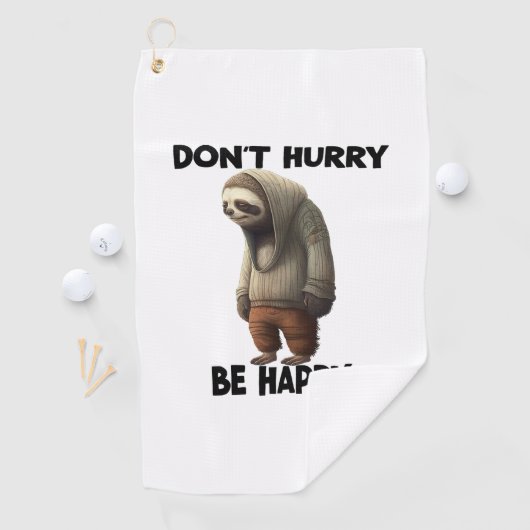 Sloth Dont Eile Be Happy Golfhandtuch (Insitu)