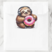 Sloth & Donut Chill Mode Quadratischer Aufkleber (Tasche)