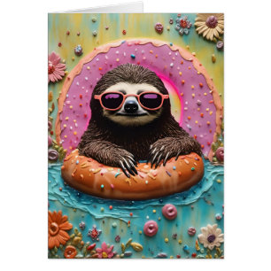 Sloth Donut Jeden Anlaß Blank Grußkarte
